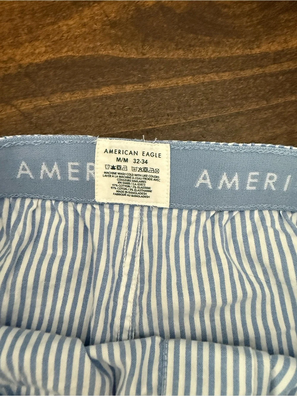 American Eagle Outfitters Light Blue & White Striped Men’s Boxers
